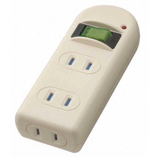 ヤザワ Y02FUBKS310WH ホワイト 雷サージ・耐トラ付省エネタップ3個口