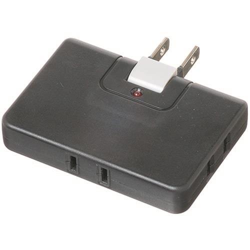 ヤザワ Y02CK300BK ブラック 雷サージ付コーナータップ3個口