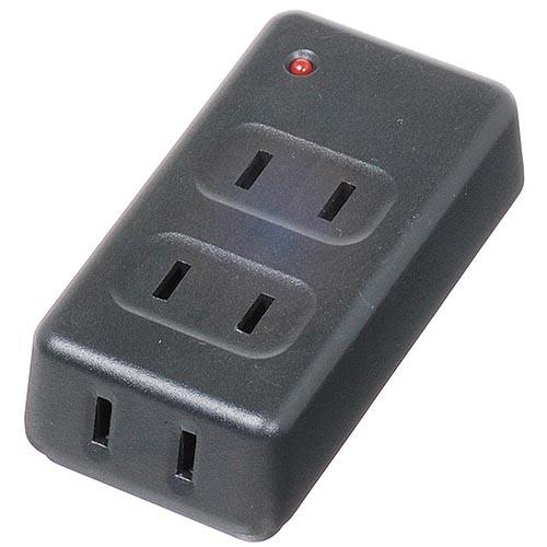 ヤザワ Y02FUK300BK ブラック 雷サージ付フロントタップ3個口