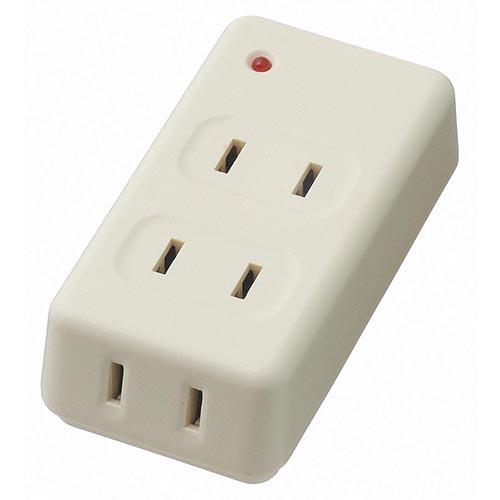 ヤザワ Y02FUK300WH ホワイト 雷サージ付フロントタップ3個口