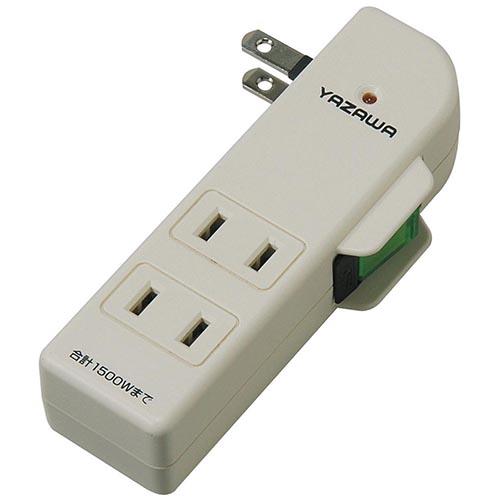 ヤザワ Y02SBK310WH ホワイト 雷サージ付ブレーカーSW付サイドタップ