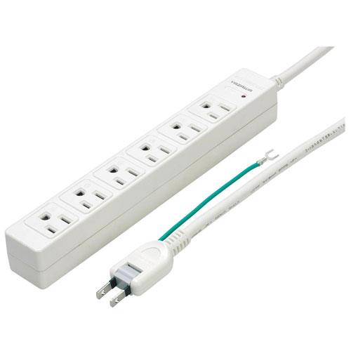 ヤザワ Y02JKP602WH ホワイト 3Pマグネットタップ 6個口 上挿し 2m