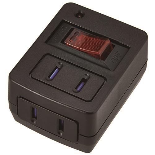 ヤザワ Y02FUBHKS210BK ブラック 雷ガード・ブレーカー機能付き省エネタップ2個口