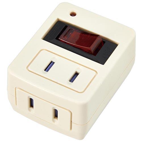 ヤザワ Y02FUBHKS210WH ホワイト 雷ガード・ブレーカー機能付き省エネタップ2個口