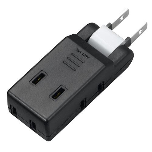 ヤザワ Y02CM400BK ブラック 極小コーナータップ4個口