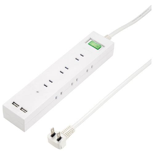 ヤザワ H6BK11122UWH ホワイト 3方向から挿せる9個口USBタップ 上挿し3・横挿し6 2m