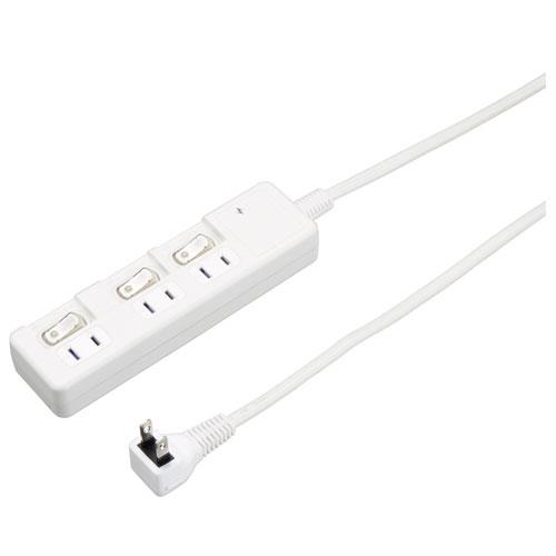 ヤザワ H8KS333WH ホワイト 雷ガード付3個口節電タップ 3個口 上挿し 3m