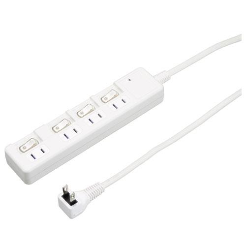 ヤザワ H8KS442WH ホワイト 雷ガード付4個口節電タップ 4個口 上挿し 2m