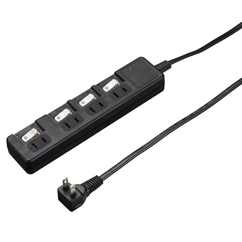 ヤザワ H8KS443BK ブラック 雷ガード付4個口節電タップ3m
