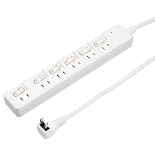 ヤザワ H8KS663WH ホワイト 雷ガード付6個口節電タップ3m