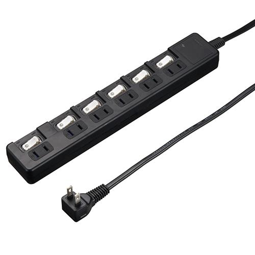ヤザワ H8KS663BK ブラック 雷ガード付6個口節電タップ3m