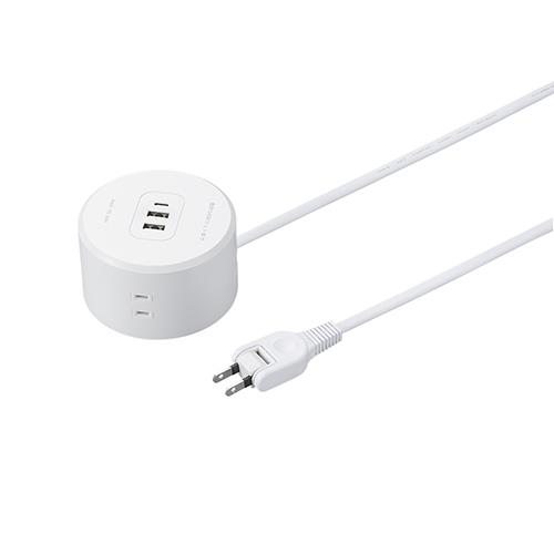 ヤザワ H47015PD20WH ホワイト 丸型タップ4個口PD20W1.5m