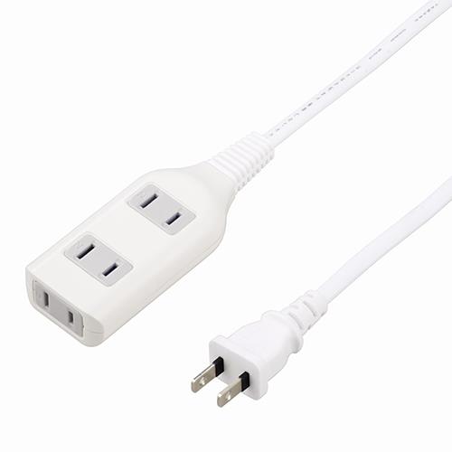 ヤザワ HSL301WH ホワイト テーブルタップ 3個口 1m