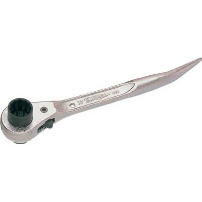 スーパーツール SRB-1921 曲りしの付・両口ラチェットレンチ 爪式 ショートタイプ