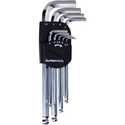 スーパーツール HKLB9S ロングボールポイント六角棒レンチ 9本組 1.5~10mm