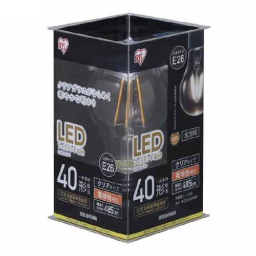 アイリスオーヤマ(Iris Ohyama) LDA4L-G-FC LED電球 フィラメント クリア E26 電球色 40W形 485lm 密閉器具対応