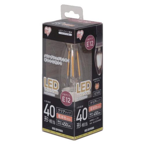 アイリスオーヤマ(Iris Ohyama) LDC3L-G-E12-FC LEDフィラメント電球 電球色 E12口金 40W形相当 450lm