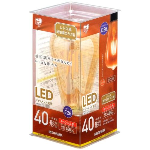 アイリスオーヤマ(Iris Ohyama) LDF4C-G-FK キャンドル色 LEDフィラメント電球 E26口金 40W形相当 485lm