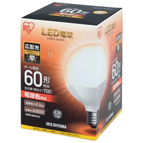 アイリスオーヤマ(Iris Ohyama) LDG7L-G-6V4 LED電球 電球色 E26口金 60W形相当 700lm