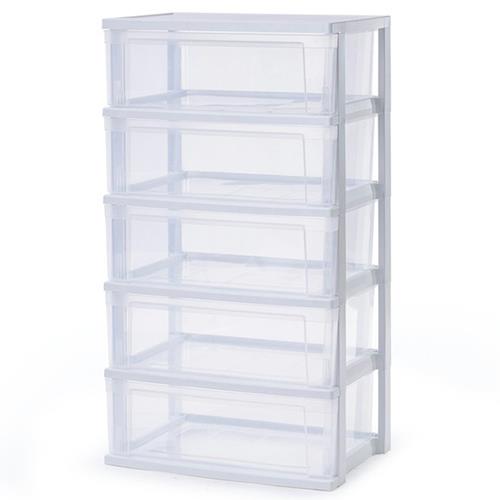 アイリスオーヤマ(Iris Ohyama) NSW-545 ホワイト/クリア ワイドチェスト