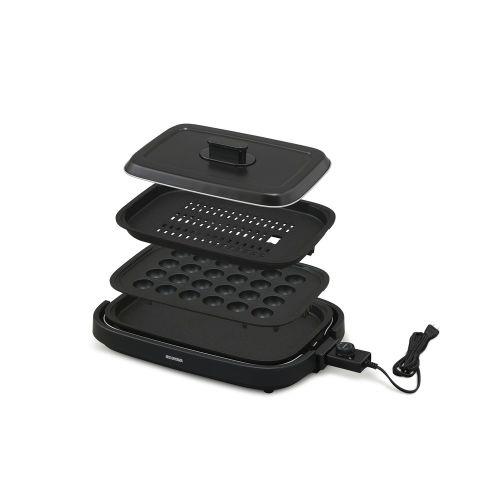 アイリスオーヤマ(Iris Ohyama) IHA-A30-B ブラック 網焼き風ホットプレート 3枚プレート