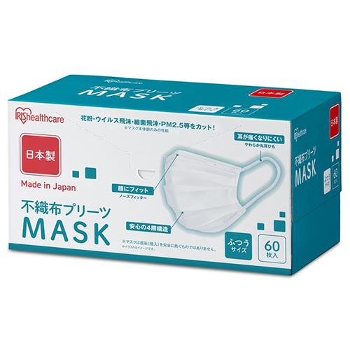 アイリスオーヤマ(Iris Ohyama) PN-NC60L 不織布プリーツマスク ふつう 60枚入