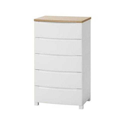 アイリスオーヤマ(Iris Ohyama) ウッドトップノックダウンチェスト ホワイト KDMG-565WT