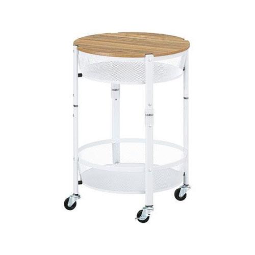 アイリスオーヤマ(Iris Ohyama) マルチワゴン 丸型2段 ホワイト MUW-R2