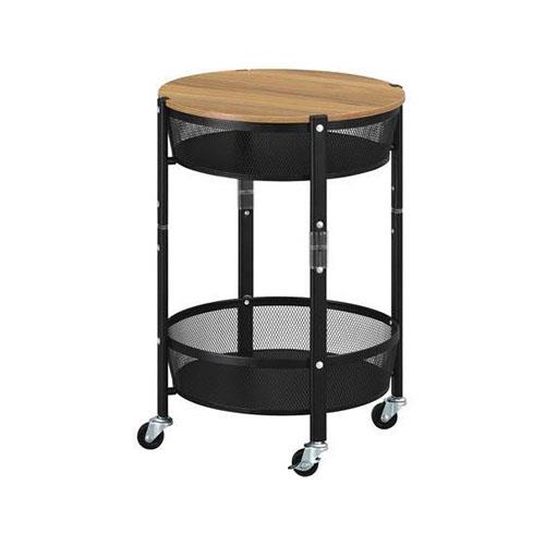 アイリスオーヤマ(Iris Ohyama) マルチワゴン 丸型2段 ブラック MUW-R2