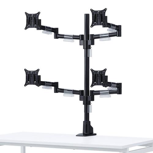 サンワサプライ CR-LA1505BK 水平多関節液晶モニタアーム 4面