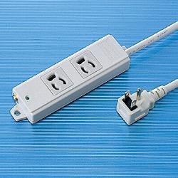 サンワサプライ TAP-K2L-3 工事物件タップ 3ピン2個口 3m