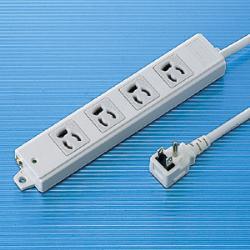 サンワサプライ TAP-K4L-1 工事物件タップ 3ピン4個口 1m