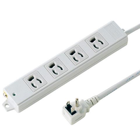 サンワサプライ 工事物件タップ 4個口 上挿し 3m TAP-K4L-3