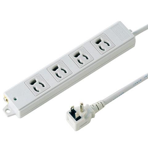 サンワサプライ 工事物件タップ 4個口 上挿し 5m TAP-K4L-5