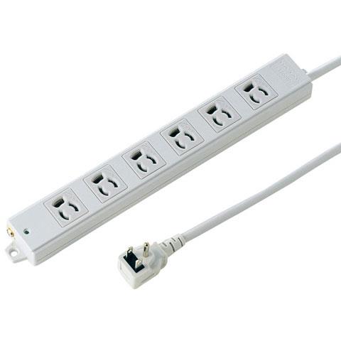 サンワサプライ 工事物件タップ 6個口 上挿し 5m TAP-K6L-5