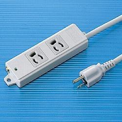 サンワサプライ 工事物件タップ 3P･2個口 横挿し 3m TAP-KE2-3 ホワイト