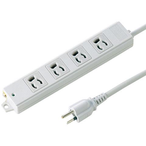 サンワサプライ 工事物件タップ 4個口 上挿し 1m TAP-KE4-1