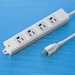 サンワサプライ TAP-KE4-3 工事物件タップ 3ピン4個口 3m