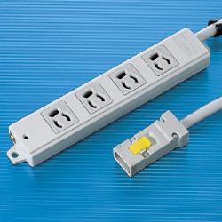 サンワサプライ TAP-KH4-3 工事物件タップ 3ピン4個口 3m