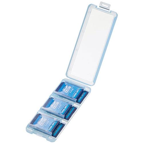 サンワサプライ FC-MMC23SDCBL クリアブルー SDカードケース 6枚収納