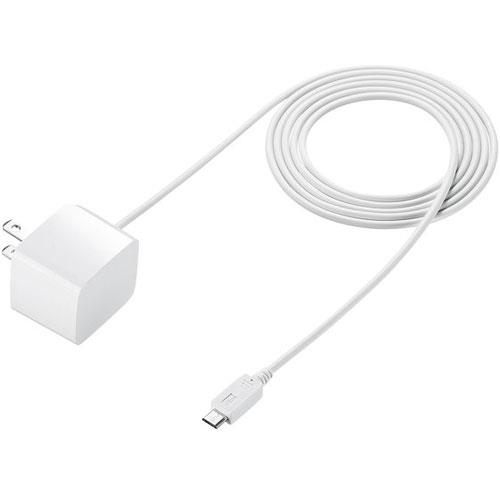 サンワサプライ ACA-IP45W ホワイト microUSBケーブル一体型AC充電器 2.1A 1.5m