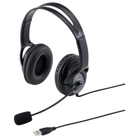 サンワサプライ MM-HSUSB17BK ブラック USBヘッドセット