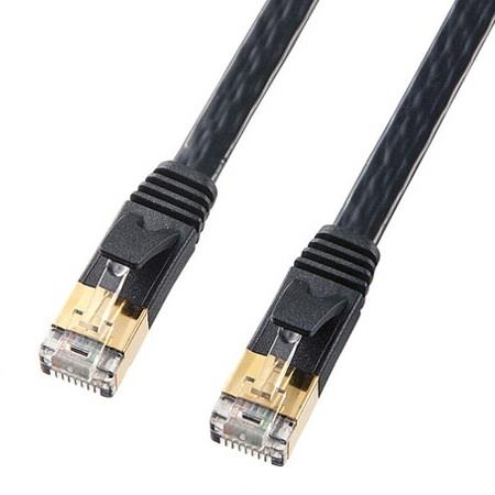 サンワサプライ KB-FL7-02BKN ブラック KB-FL7-Nシリーズ カテゴリ7フラットLANケーブル 2m
