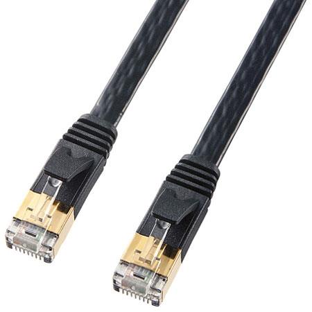 サンワサプライ KB-FL7-10BKN ブラック KB-FL7-Nシリーズ カテゴリ7フラットLANケーブル 10m