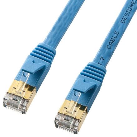 サンワサプライ KB-FL7-10BLN ブルー KB-FL7-Nシリーズ カテゴリ7フラットLANケーブル 10m