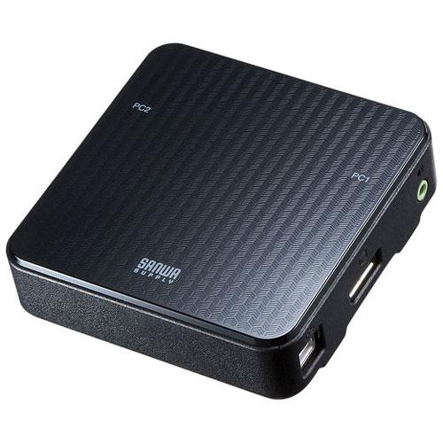 サンワサプライ SW-KVM2WDPU DisplayPort対応手元スイッチ付きパソコン自動切替器 2:1