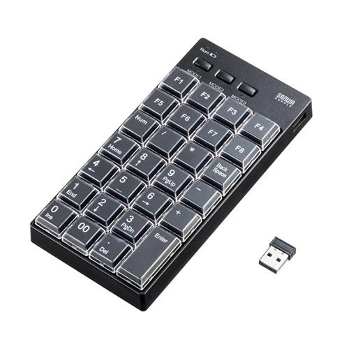 サンワサプライ NT-WL26BK プログラマブルテンキー 2.4Gモデル 無線 最大27割り付け可能