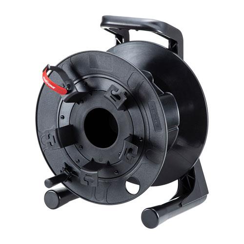 サンワサプライ LAN-TL17 ブラック ケーブルリール 光ケーブル・LANケーブル・同軸ケーブル対応
