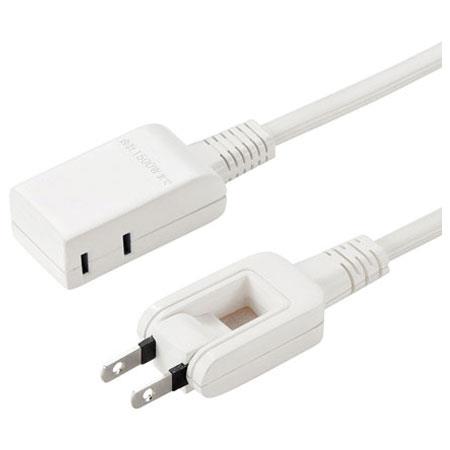 サンワサプライ TAP-M602W ホワイト マイクロ電源タップ 2個口 横挿し 0.2m