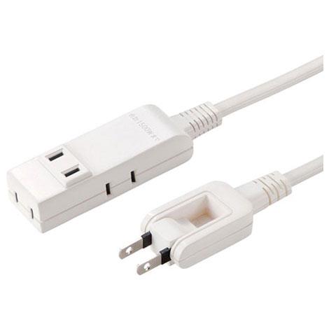 サンワサプライ TAP-M805W ホワイト マイクロ電源タップ 4個口 上挿し1・横挿し3 0.5m